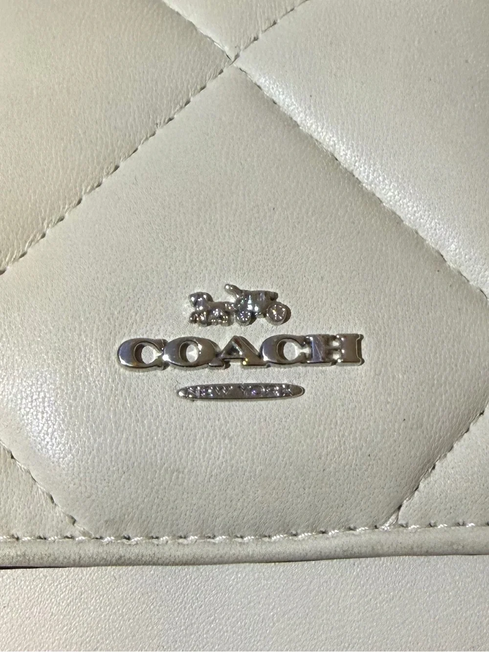 Coach Studio Baguette Quilted Leather Crossbody Bag Chalk Cream CJ526